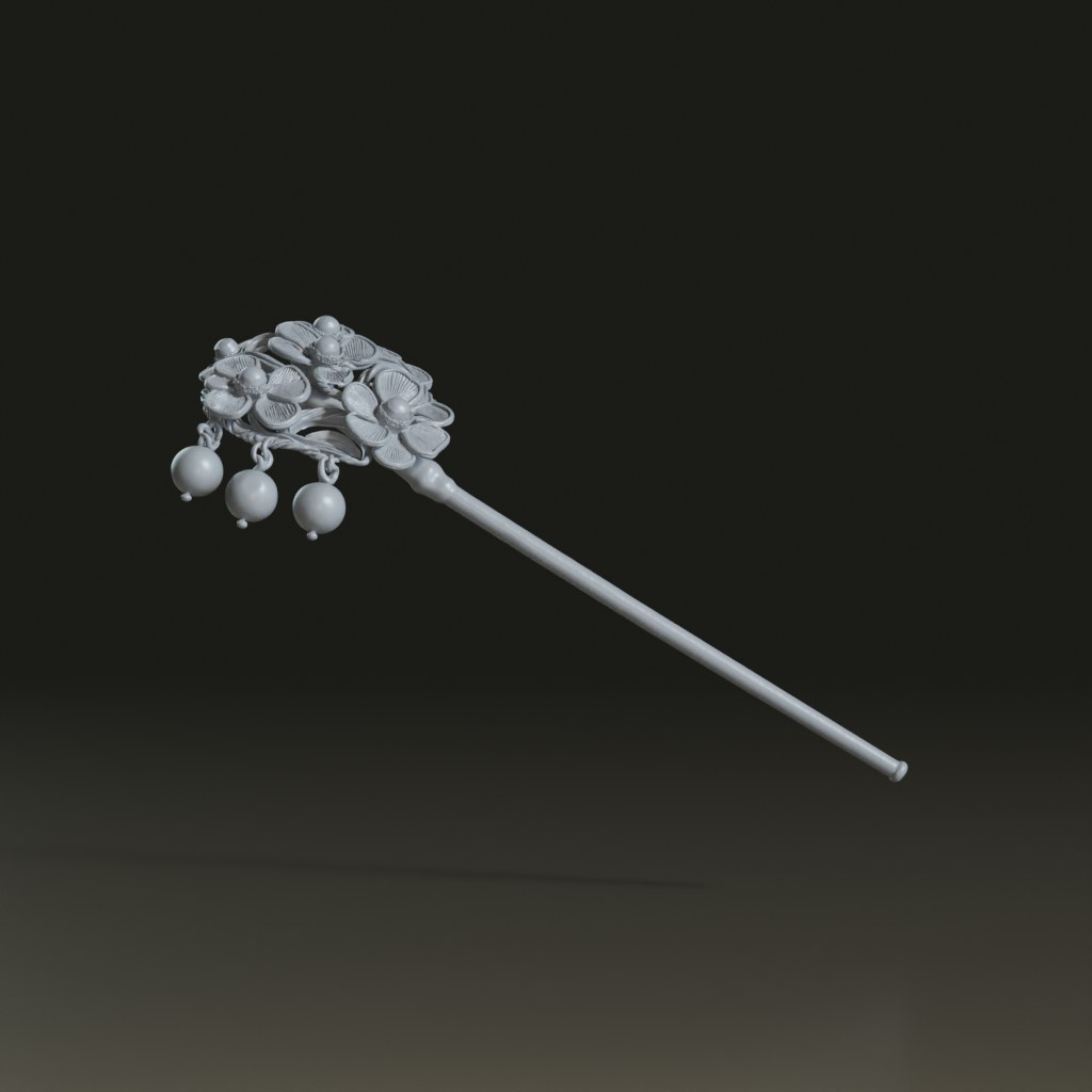 3D_Chinese_Traditional_Blue_Enamel_Floral_Hairpin