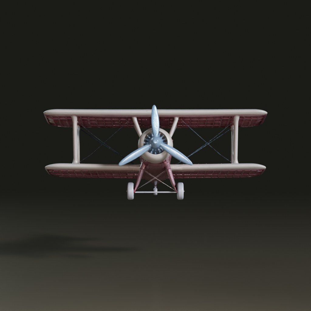 stylized-pink-vintage-biplane-3d-model