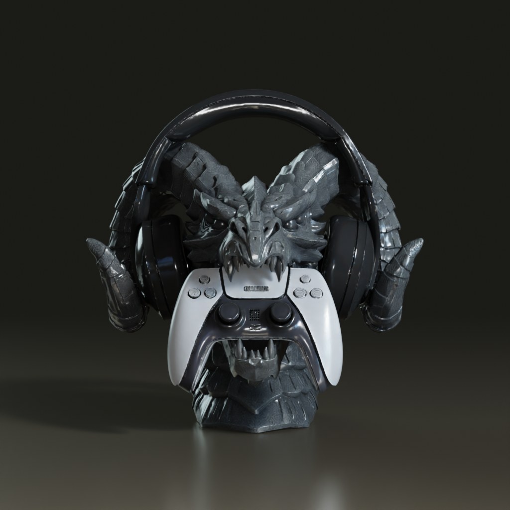 stylized-stone-dragon-headphone-controller-stand