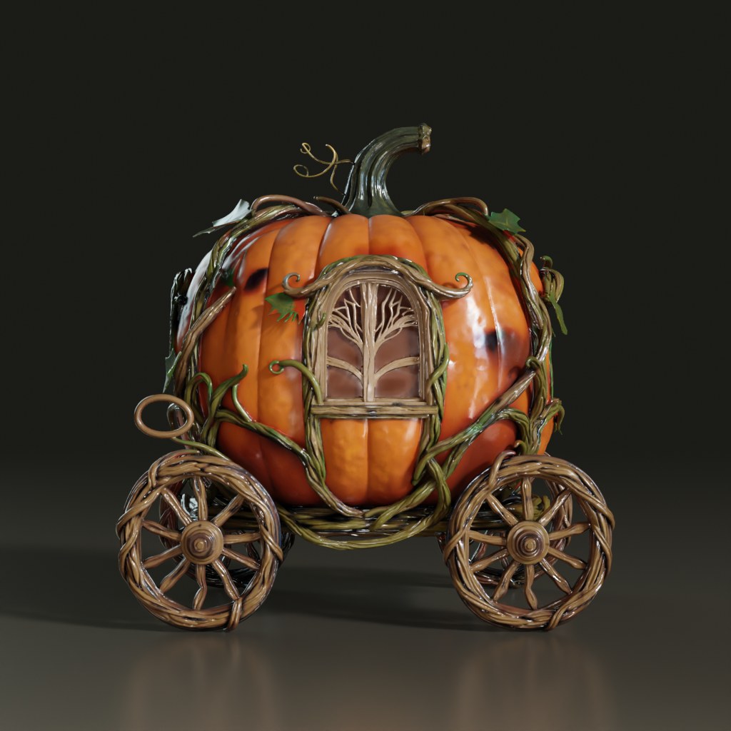 3D_Fantasy_Pumpkin_Carriage_Model_Sculpture