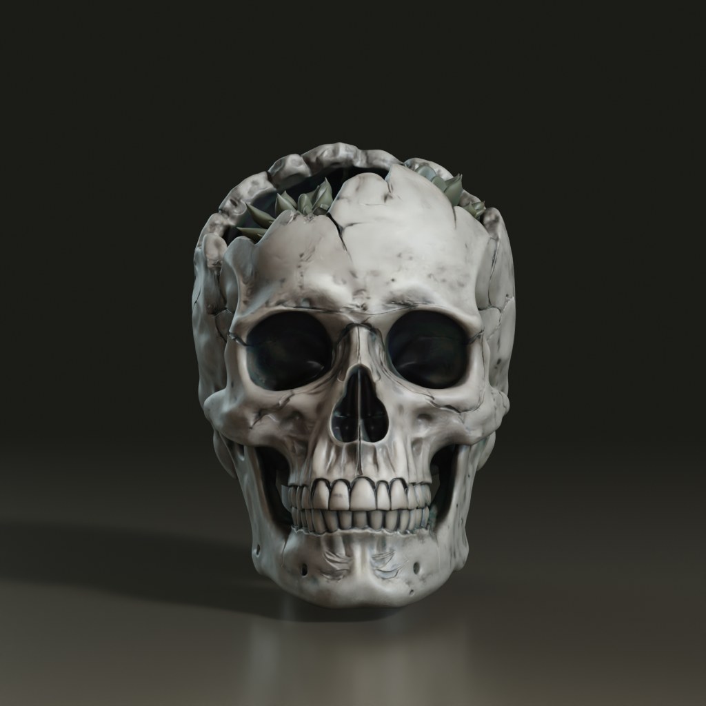 realistic-aged-cracked-skull-succulent-planter