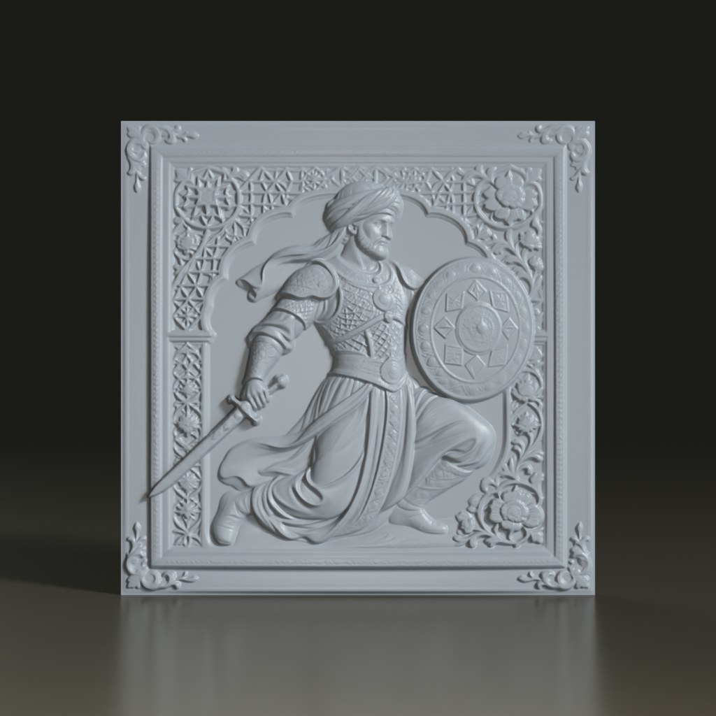 arab-warrior-ornate-islamic-bas-relief-3d-asset