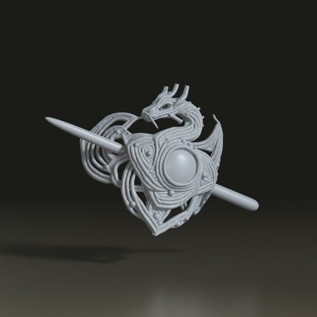 stylized-macrame-dragon-hairpin-3d-model