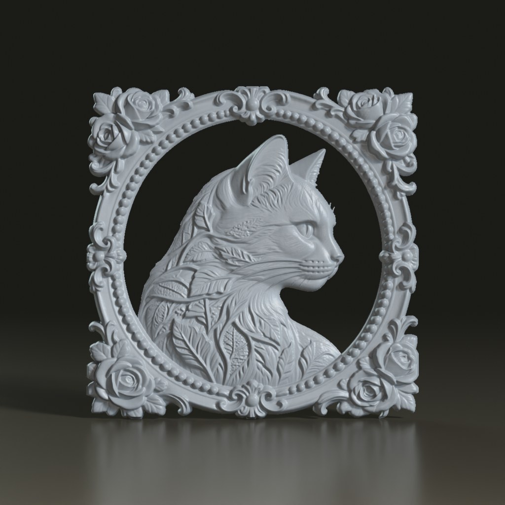 elegant-cat-cameo-bas-relief-3d-print-model