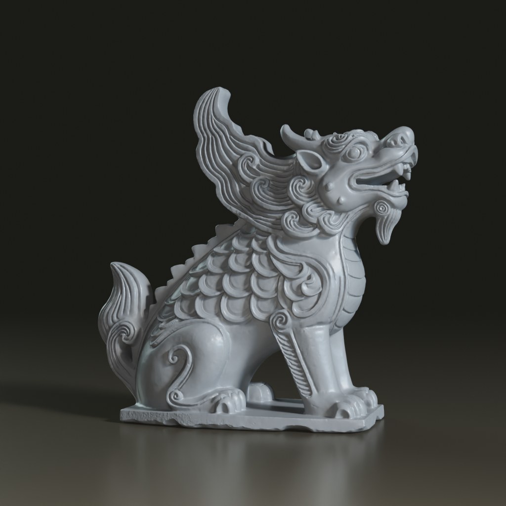 3D-antique-chinese-green-glazed-qilin-statue