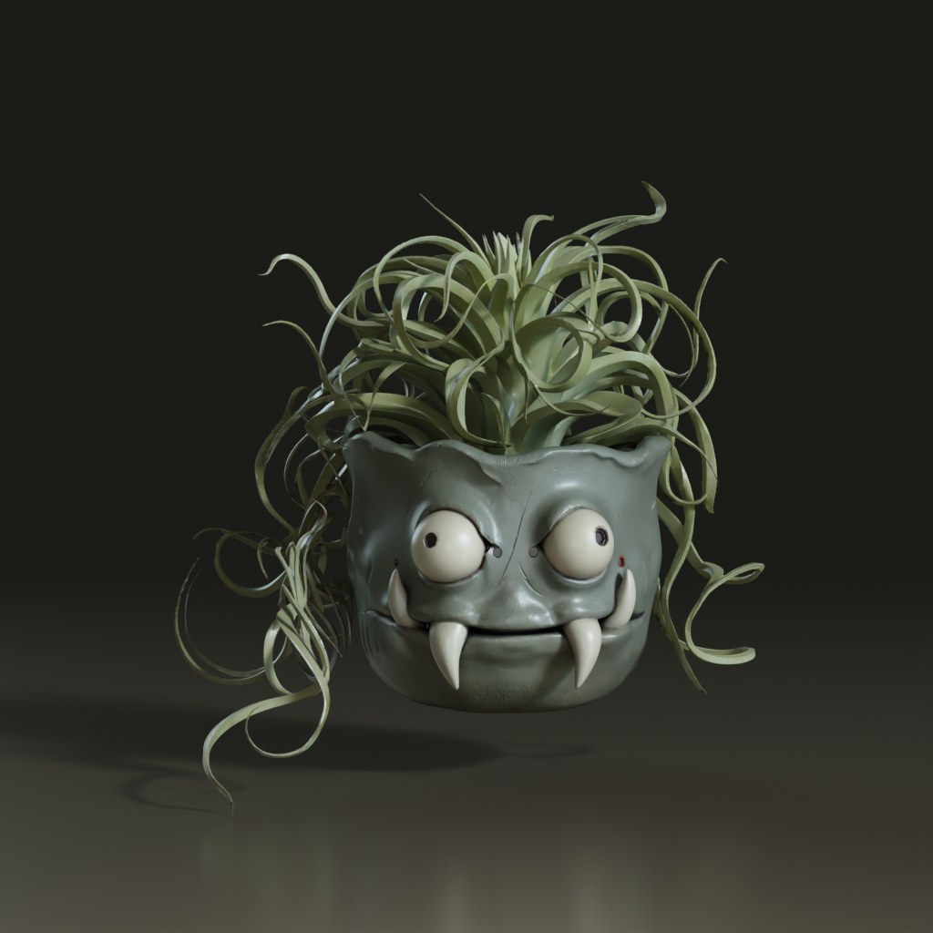 stylized-cartoon-monster-face-planter-pot-with-air