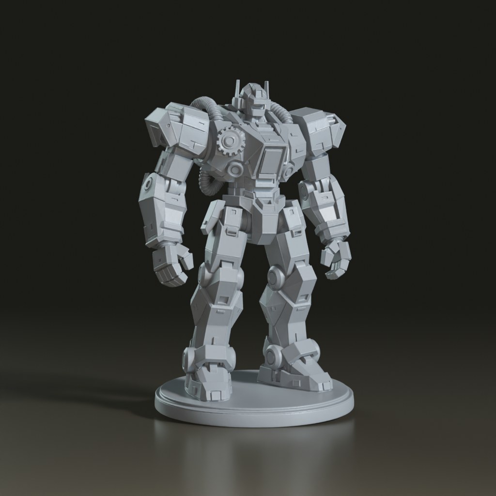 3D_Steampunk_Robot_Sculpture_Mechanical_Warrior
