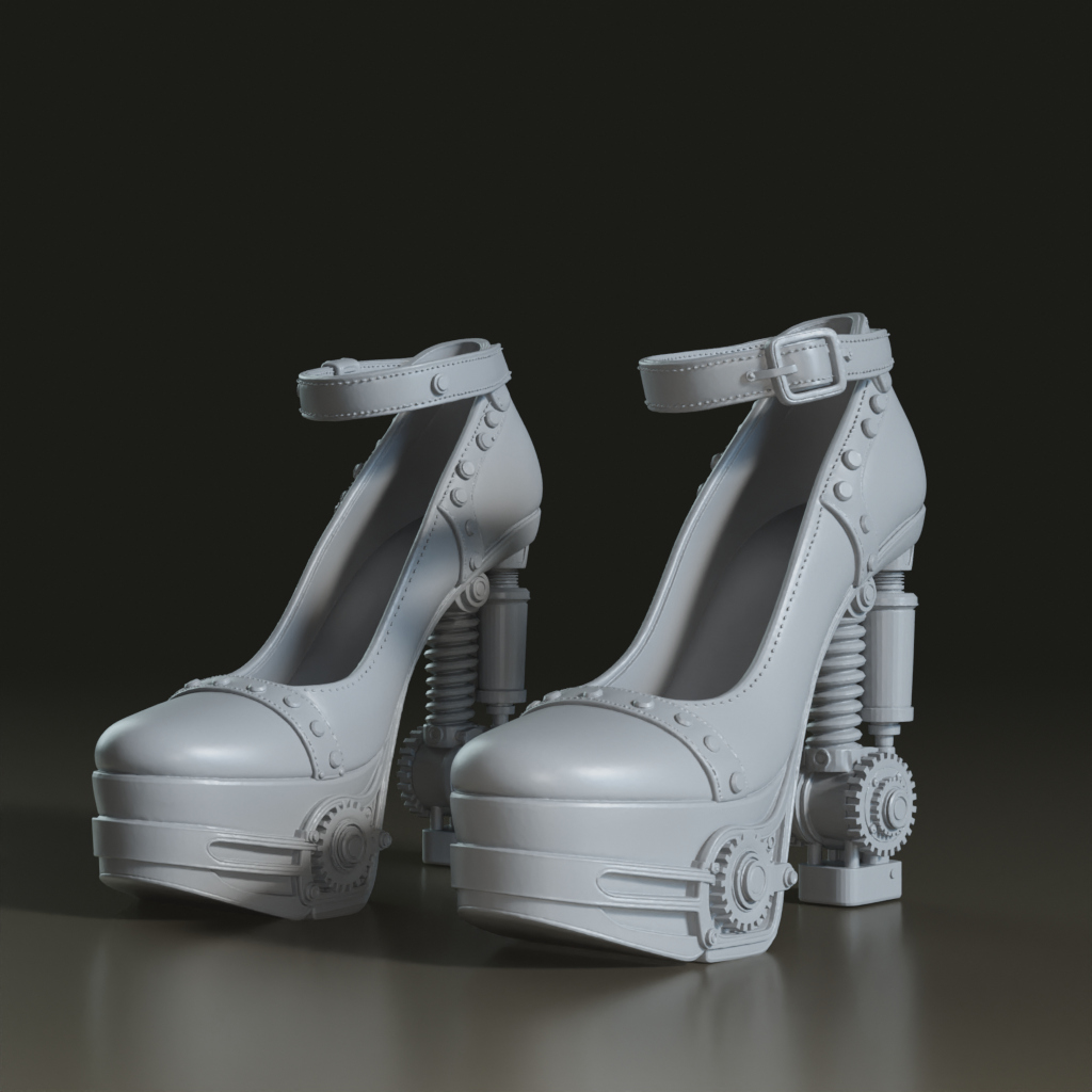 steampunk-studded-platform-high-heels-3d-asset