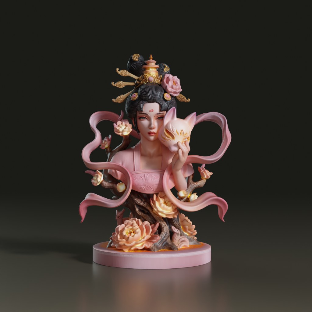 stylized-tang-dynasty-fox-spirit-maiden-bust