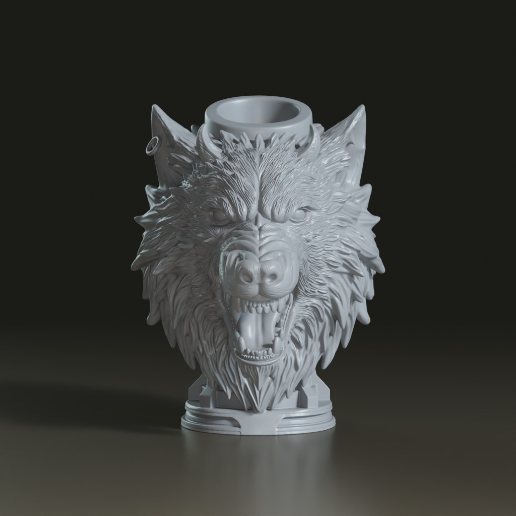 stylized-fantasy-horned-dire-wolf-pen-holder