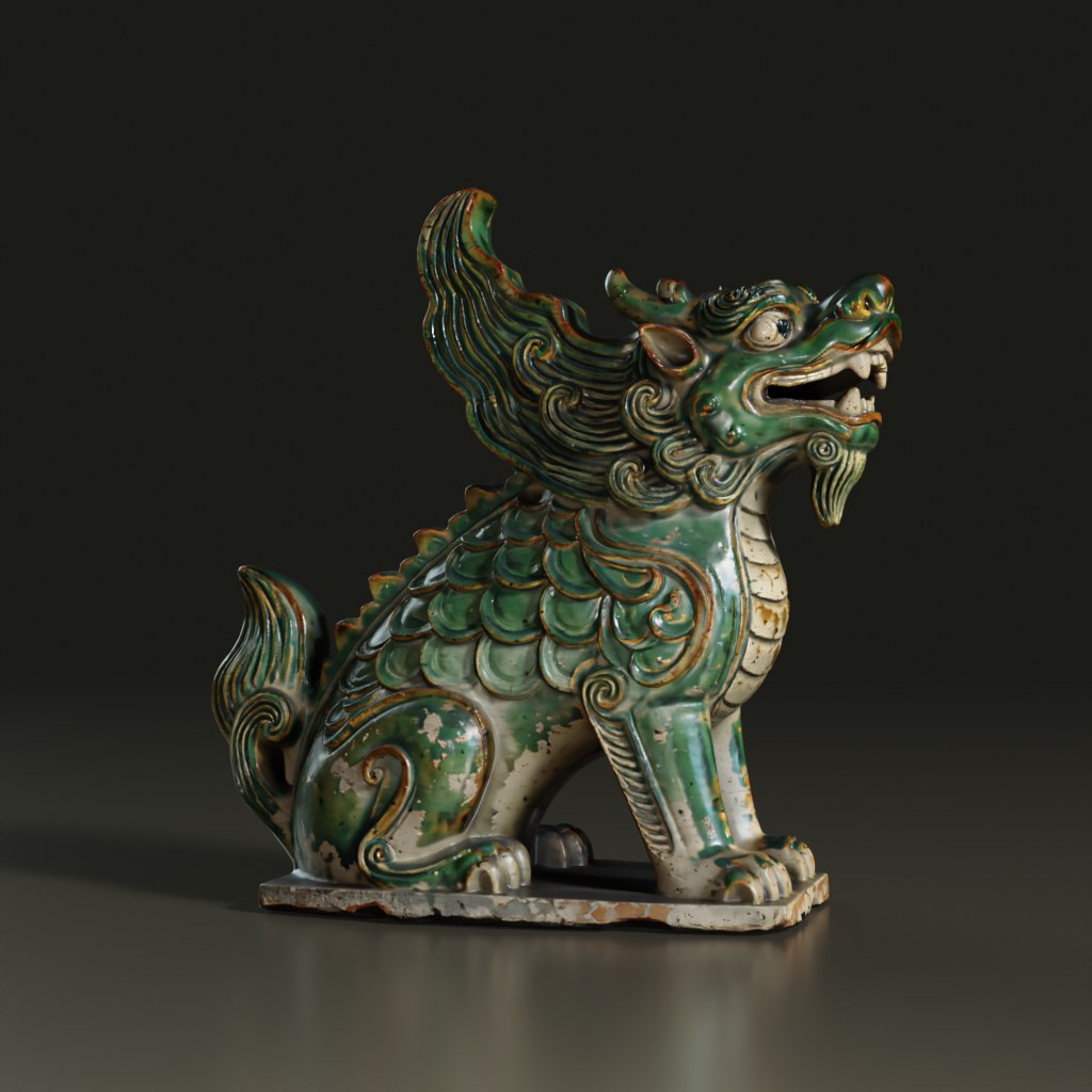 3D-antique-chinese-green-glazed-qilin-statue