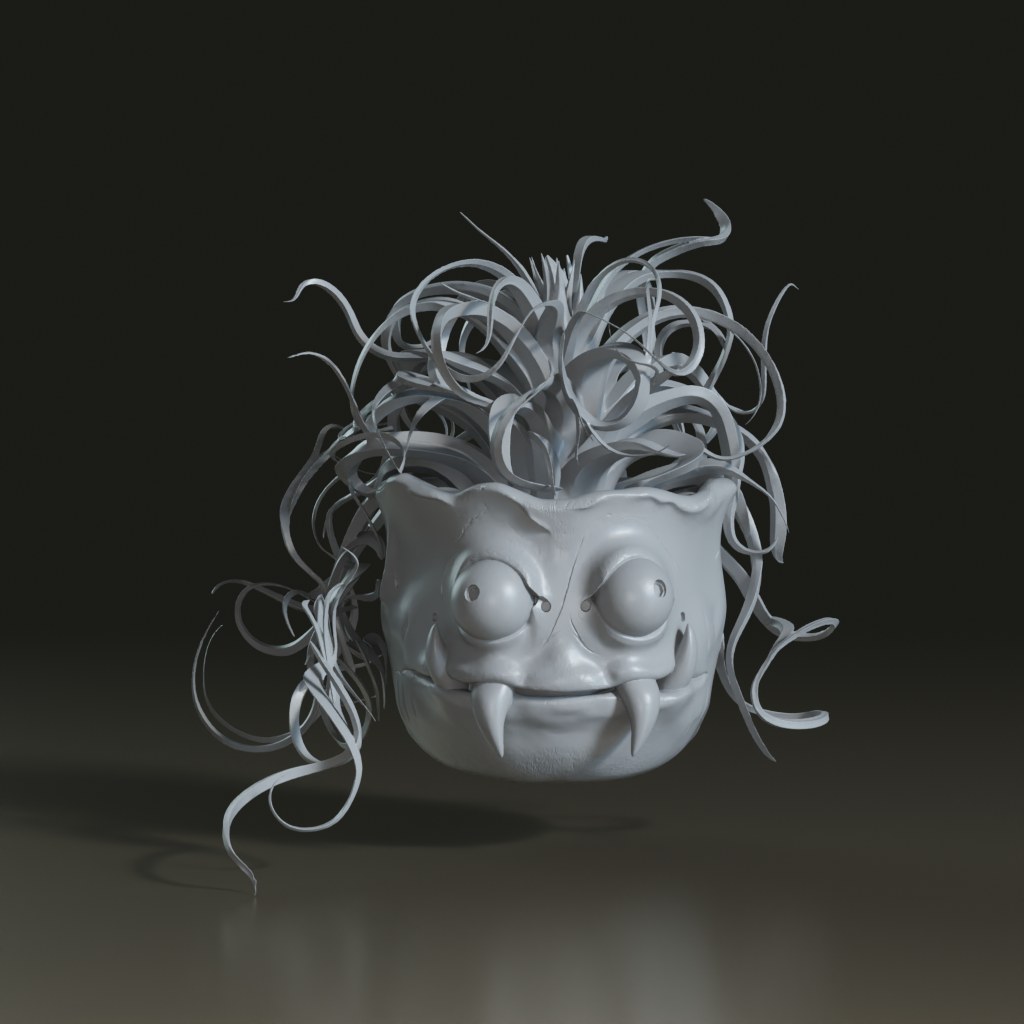 stylized-cartoon-monster-face-planter-pot-with-air
