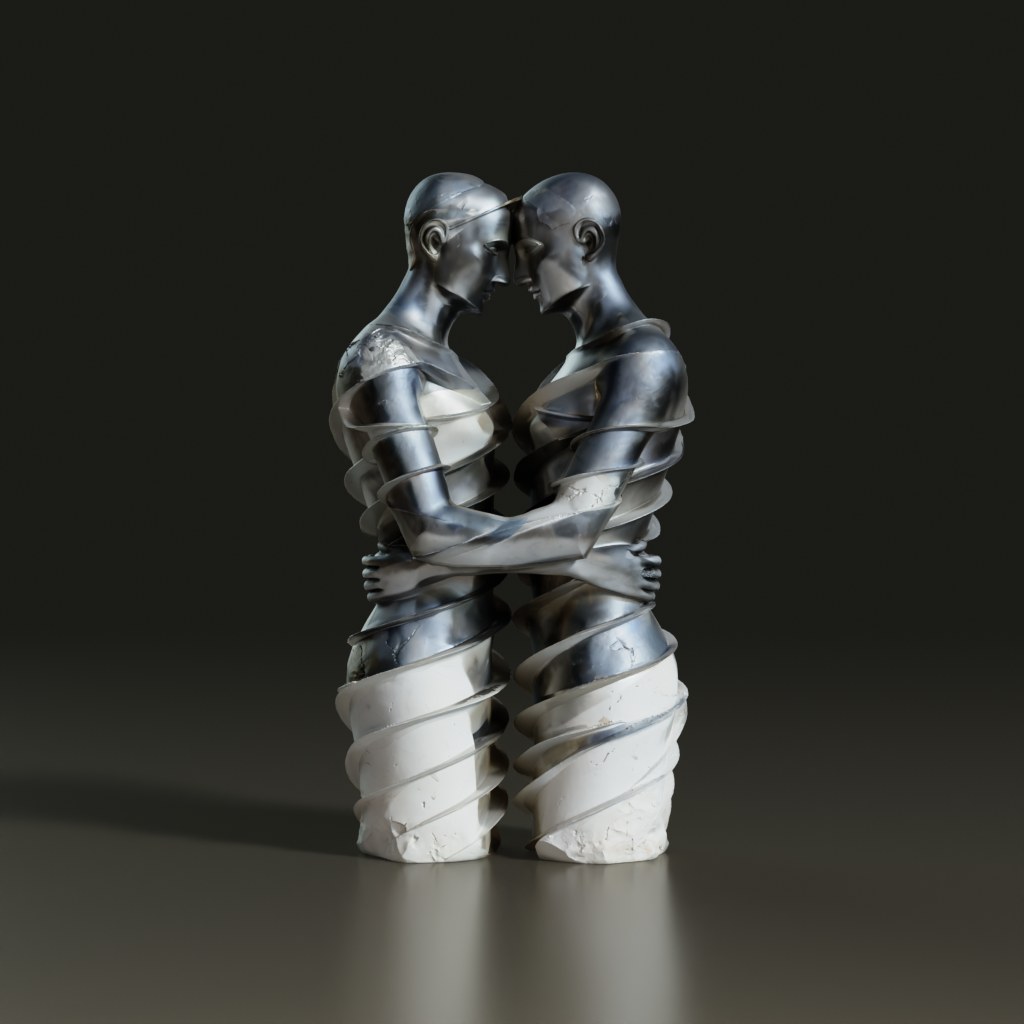 3D_Abstract_Couple_Sculpture_Intertwined