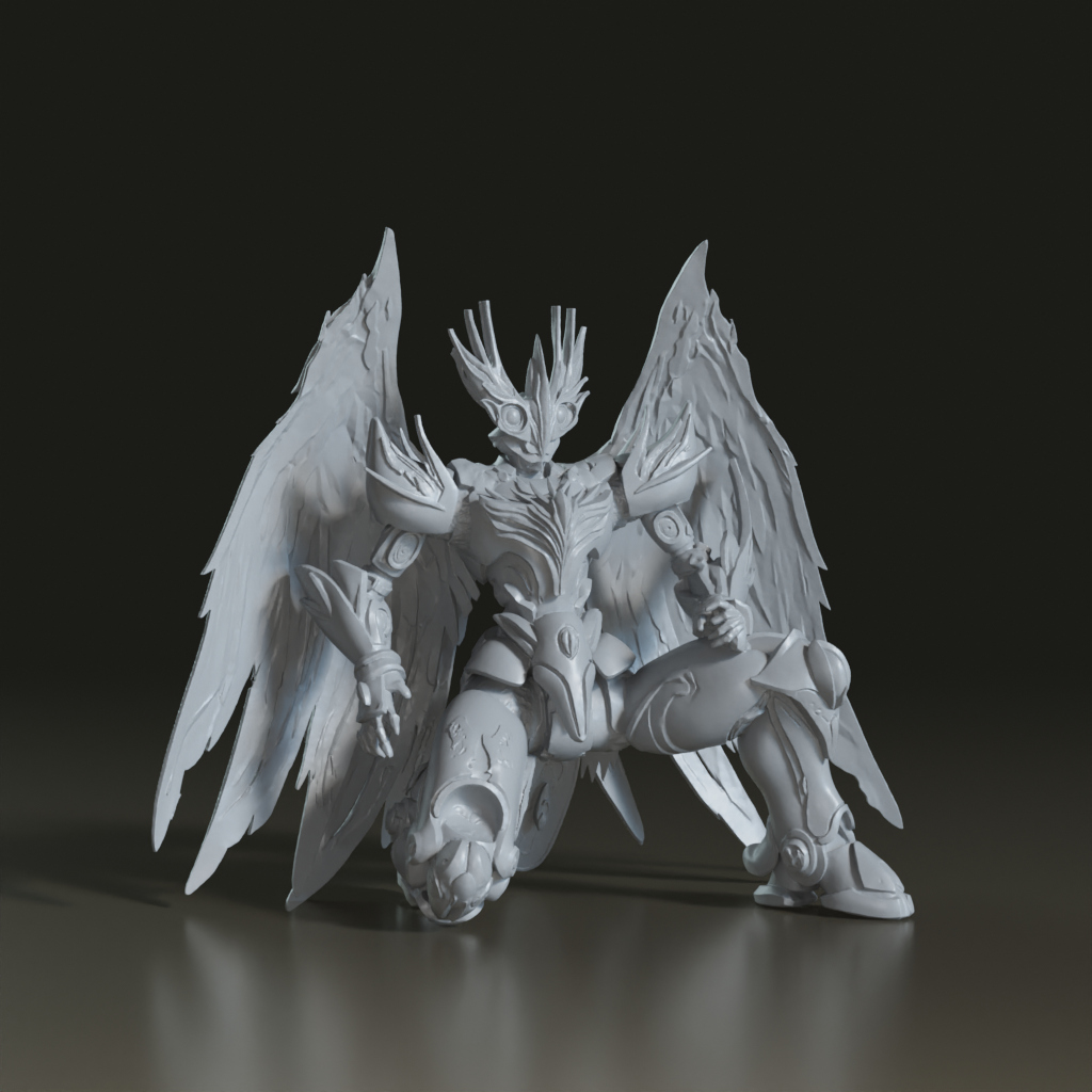 3D_Sculpture_Model_Winged_Mecha_Knight