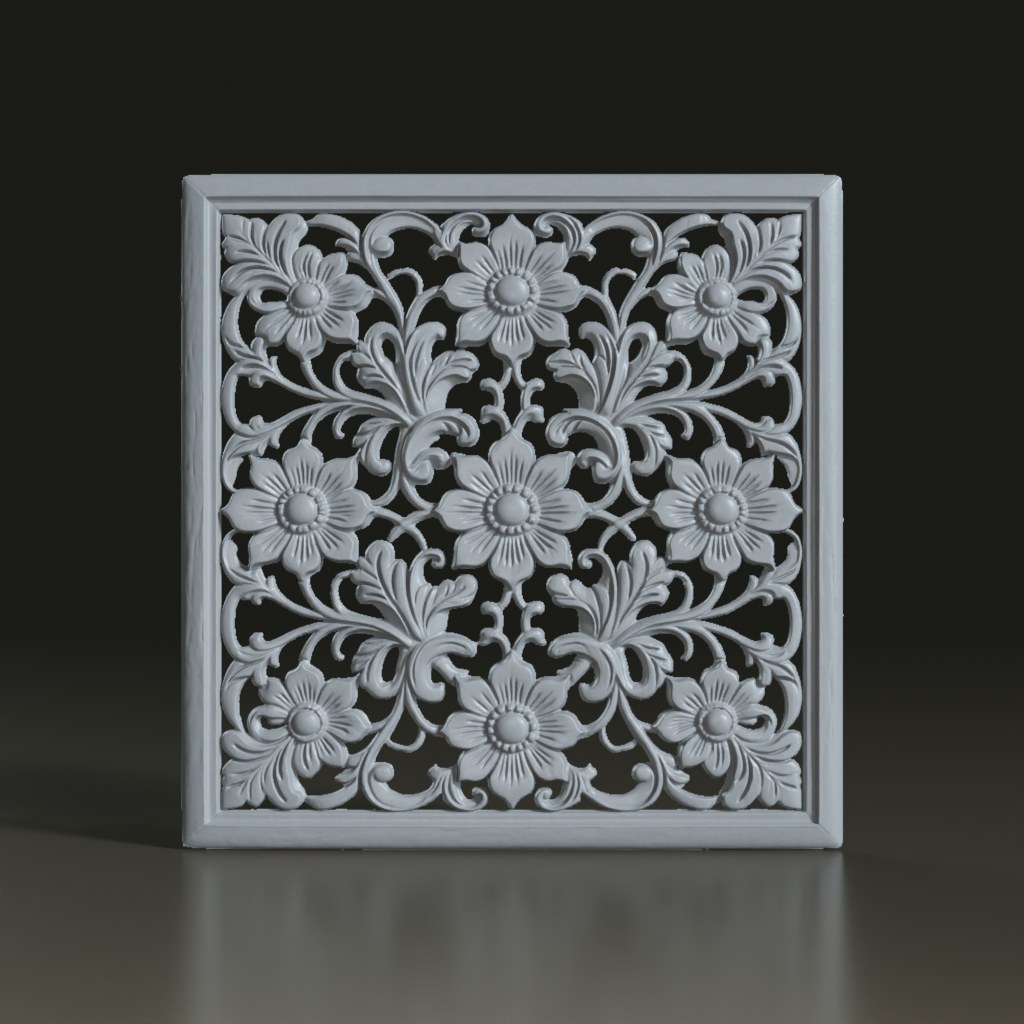 intricate-floral-carved-square-bas-relief-3d-model
