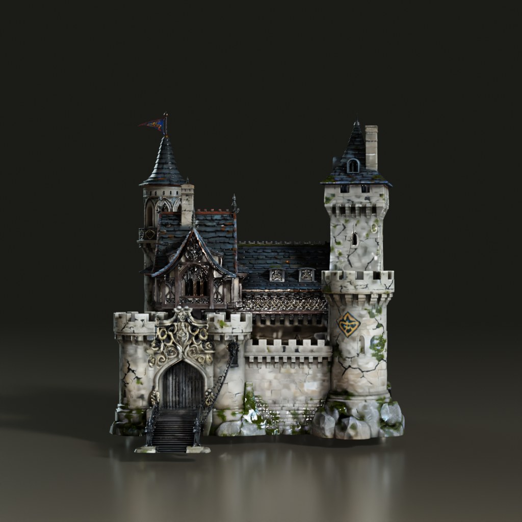 3D_Fantasy_Castle_Sculpture_Model_Tower