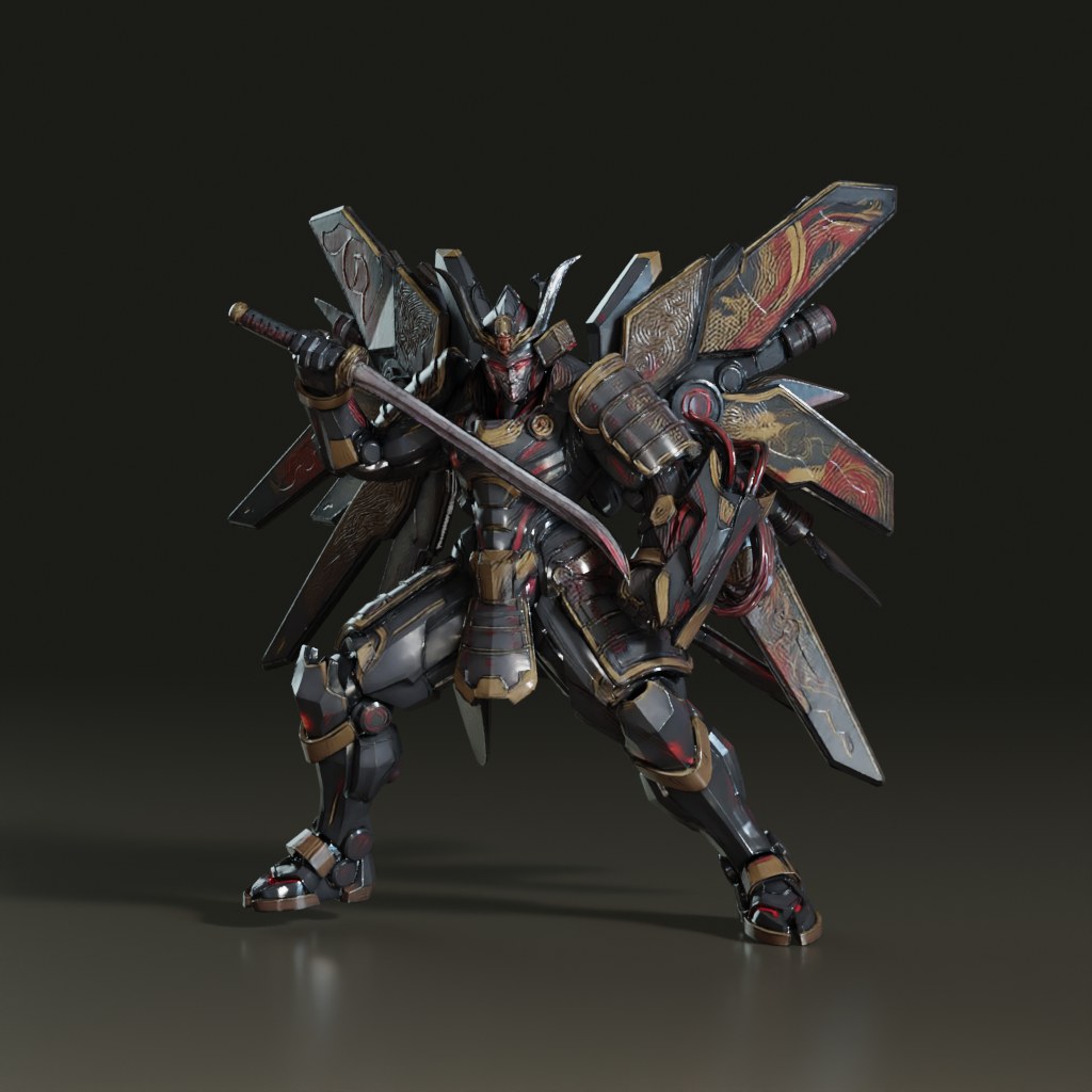 stylized-cyber-samurai-mecha-3d-model