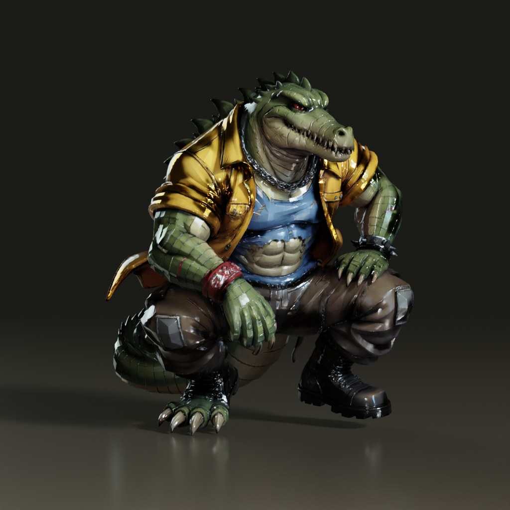 stylized-3d-punk-anthro-crocodile-character