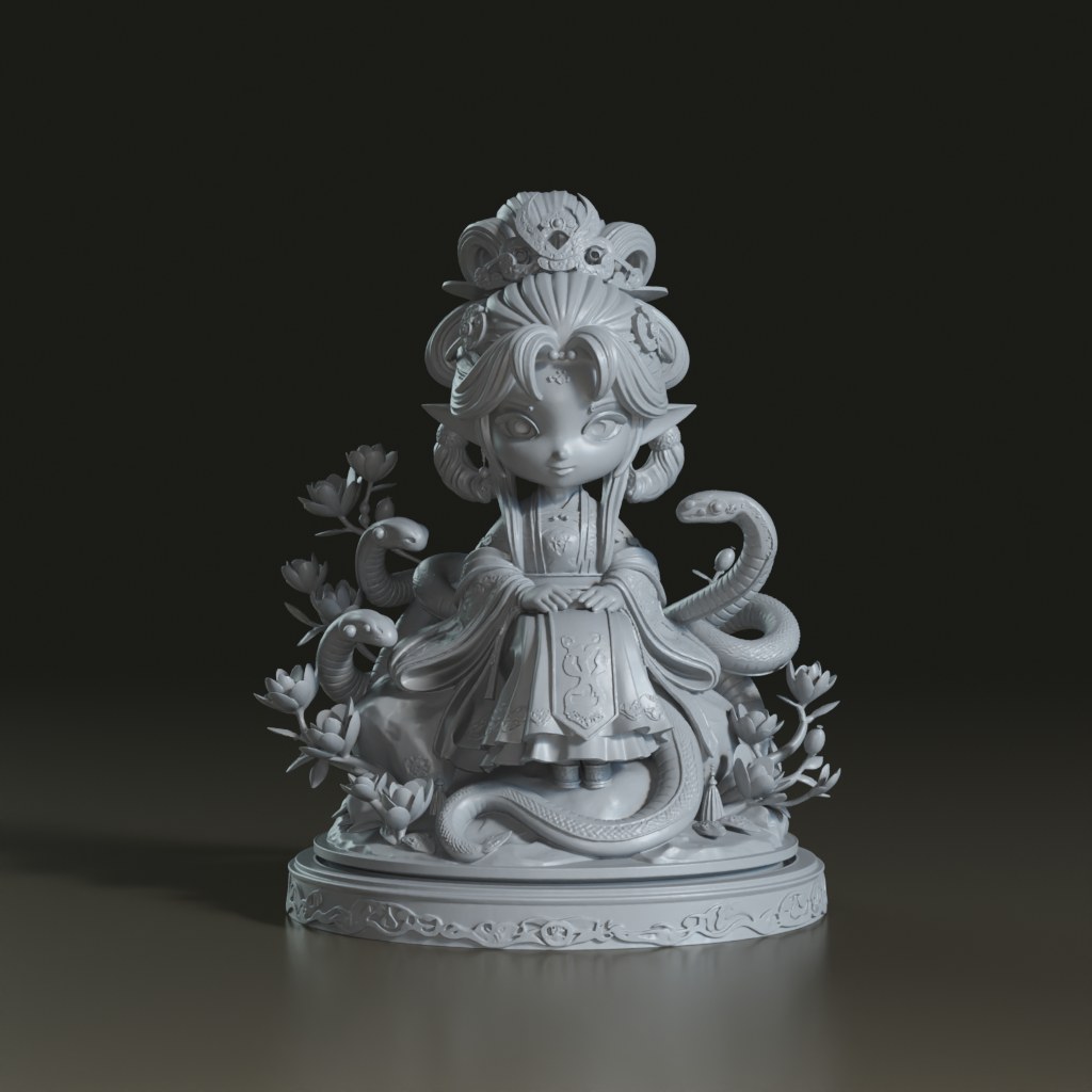 stylized-chibi-snake-elf-princess-3d-figurine