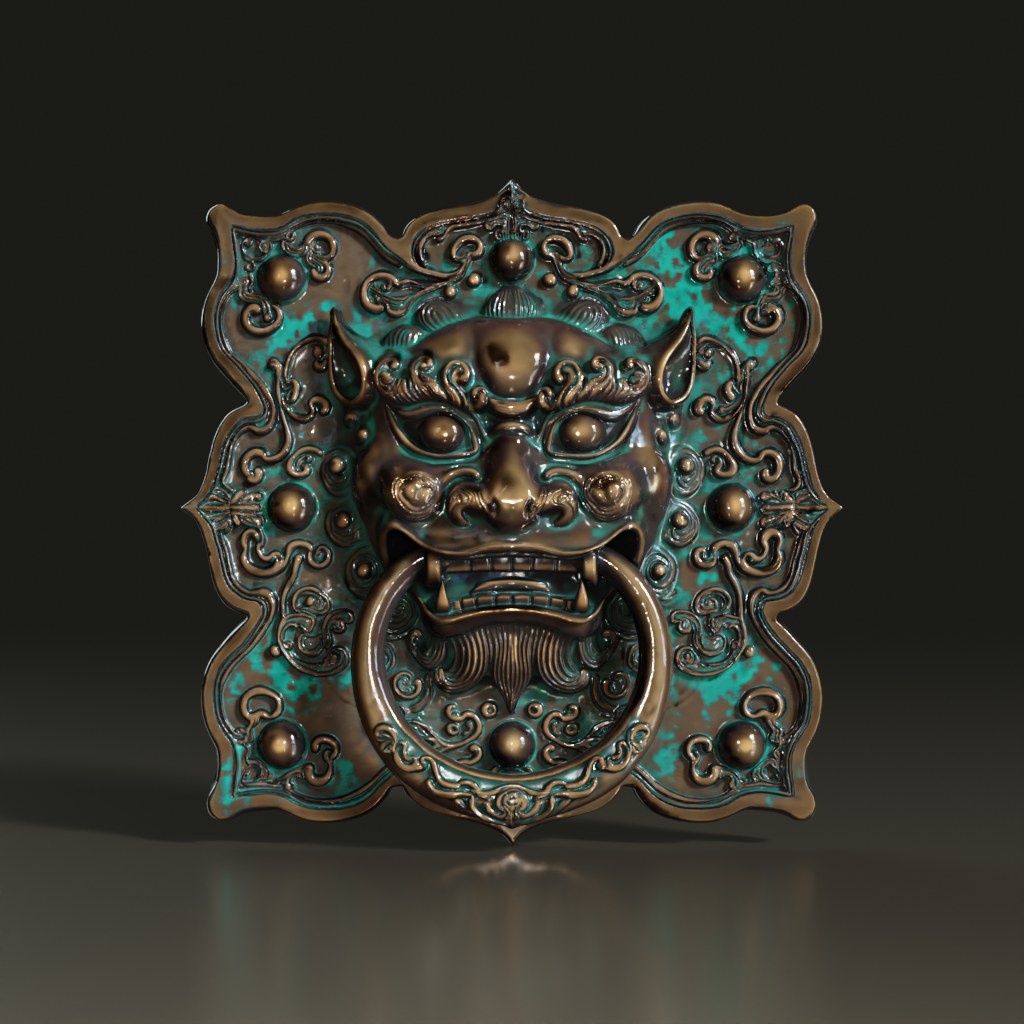 3D_Antique_Chinese_Bronze-Lion-Head-Door-Knocker