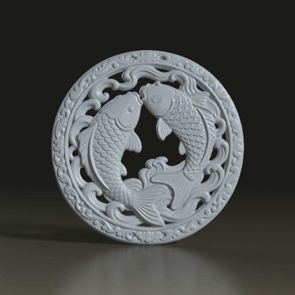 dual-koi-carp-ornate-bas-relief-3d-asset