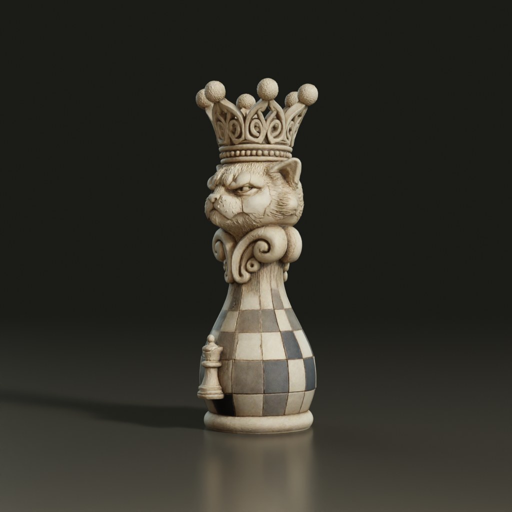 stylized-royal-cat-chess-king-3d-model