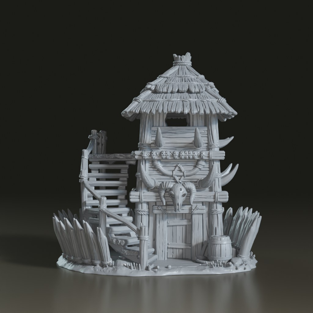 stylized-tribal-wooden-watchtower-3d-asset