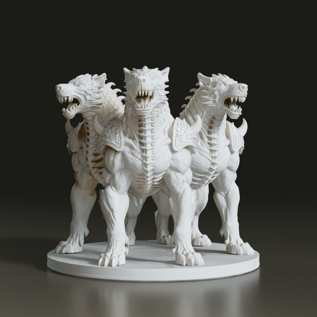 3D_Fantasy_Hellhound_Sculpture_Mythical_Creature