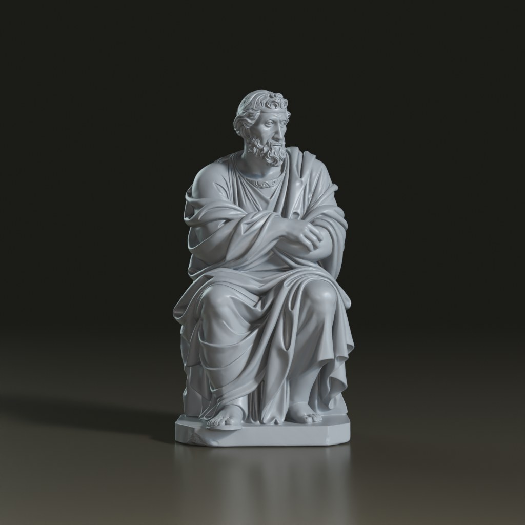 3D_Seated_Greek_Philosopher_Sculpture_Seated