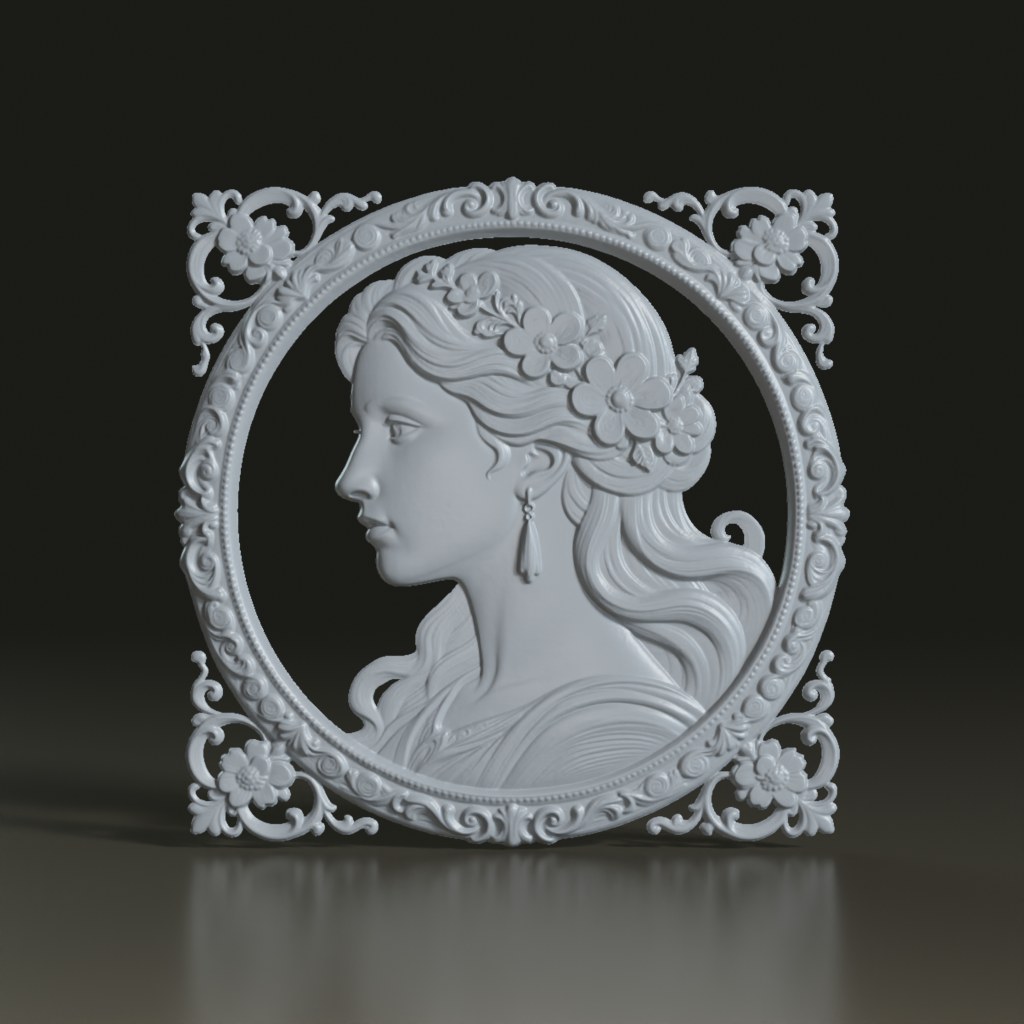 neoclassical-female-portrait-3d-bas-relief-asset