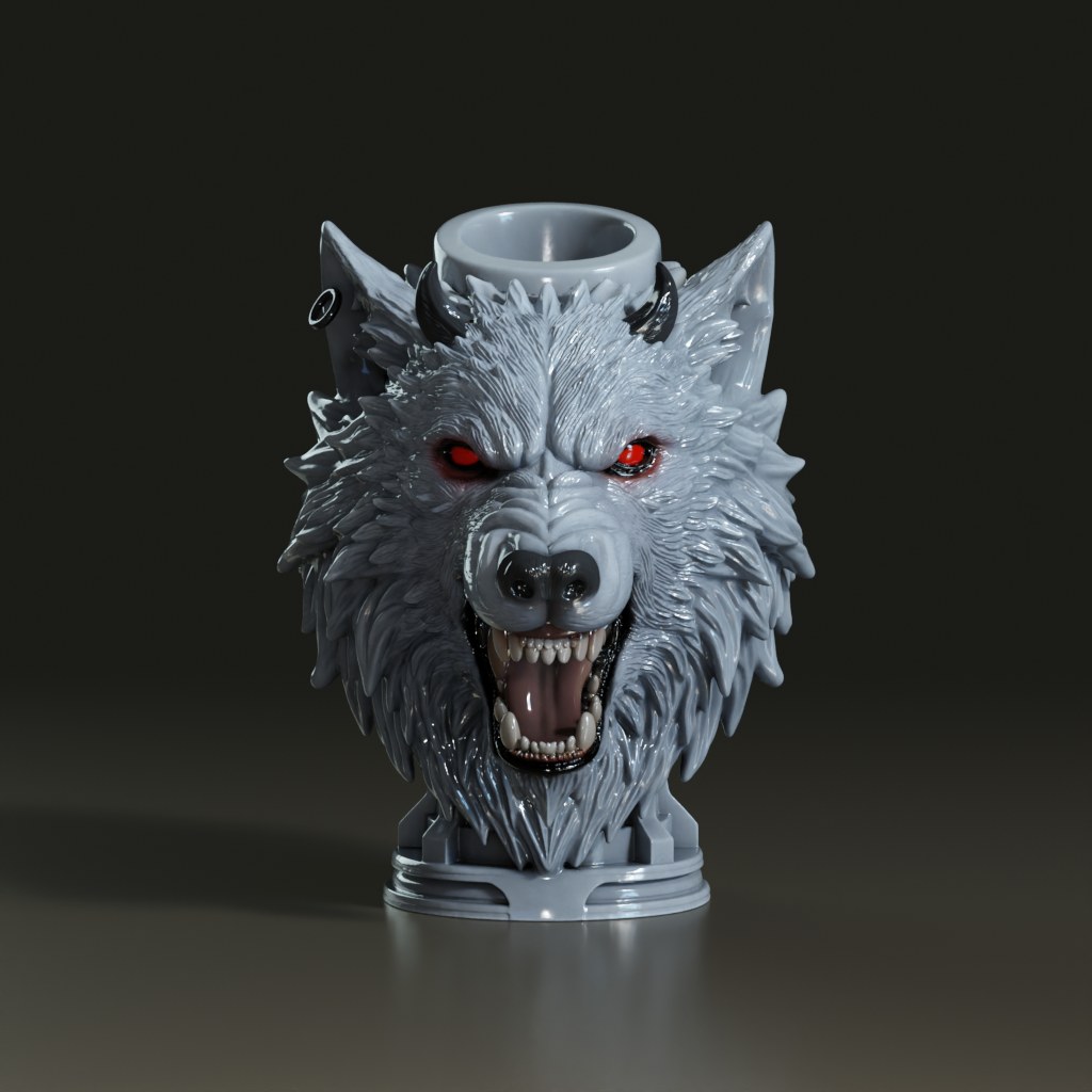stylized-fantasy-horned-dire-wolf-pen-holder