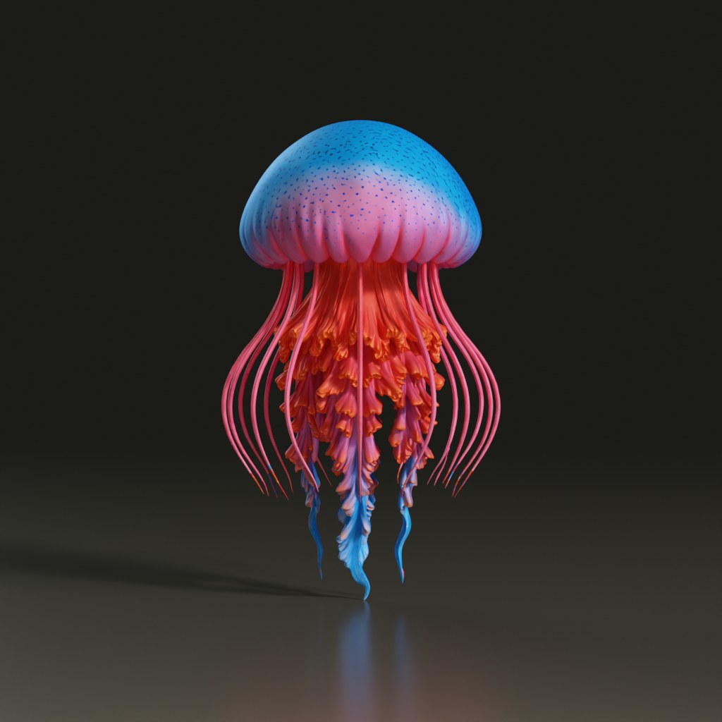 stylized-gradient-jellyfish-3d-model