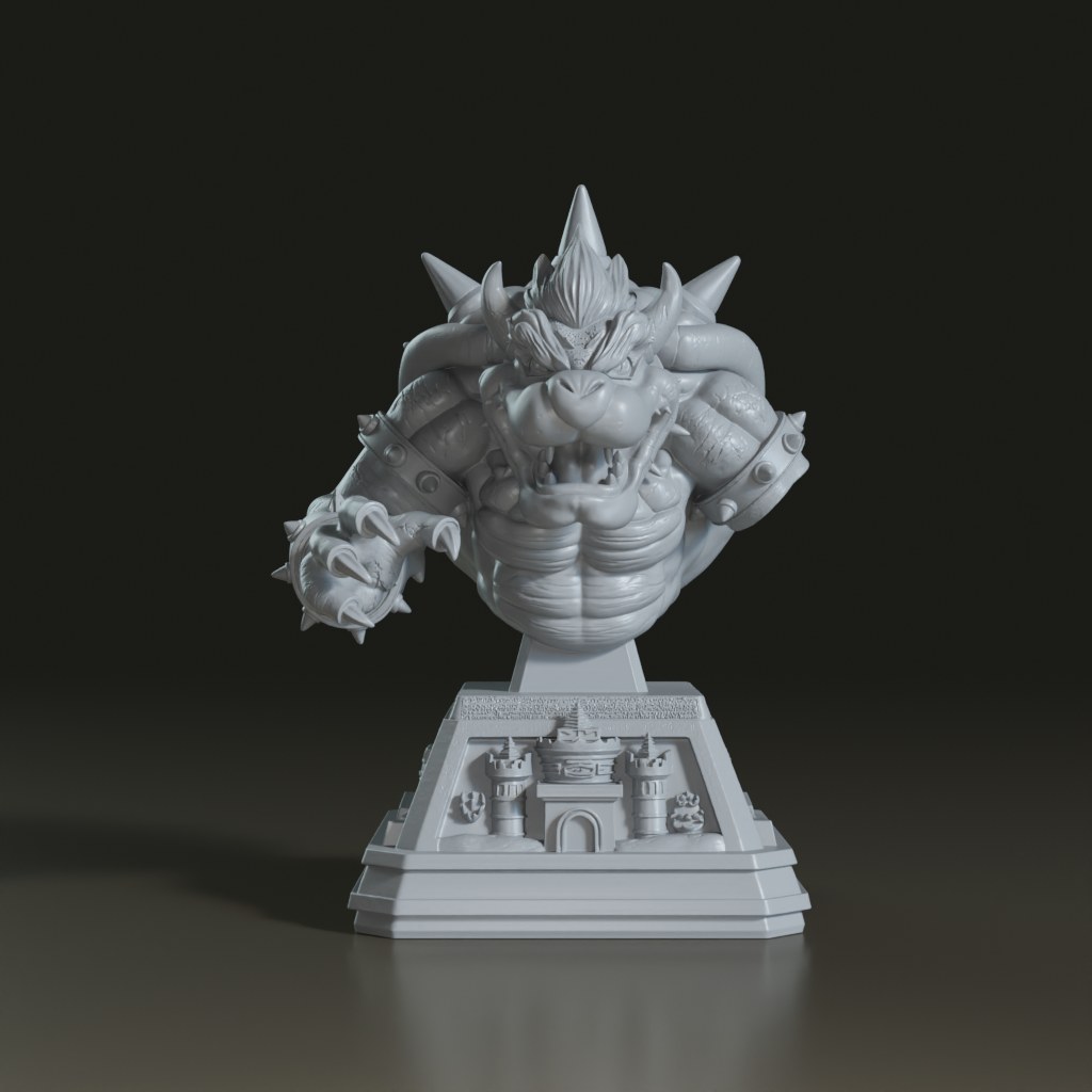 stylized-realistic-bowser-collectible-bust-3d-mode