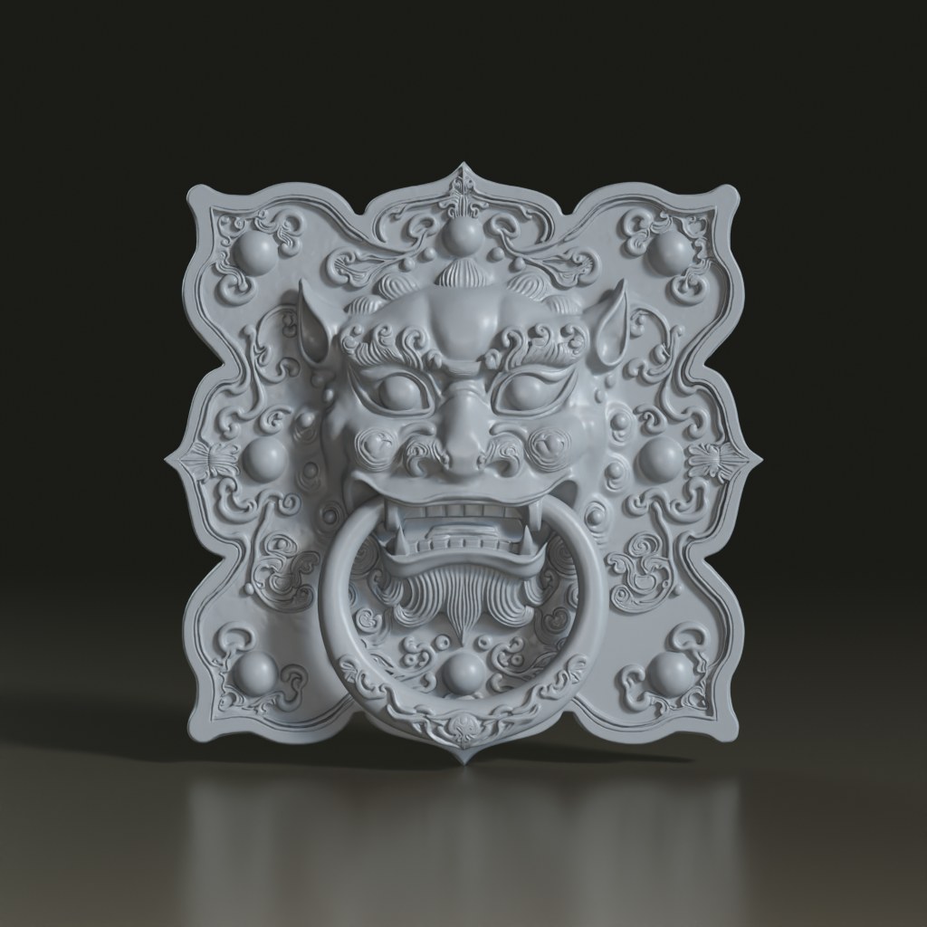 3D_Antique_Chinese_Bronze-Lion-Head-Door-Knocker