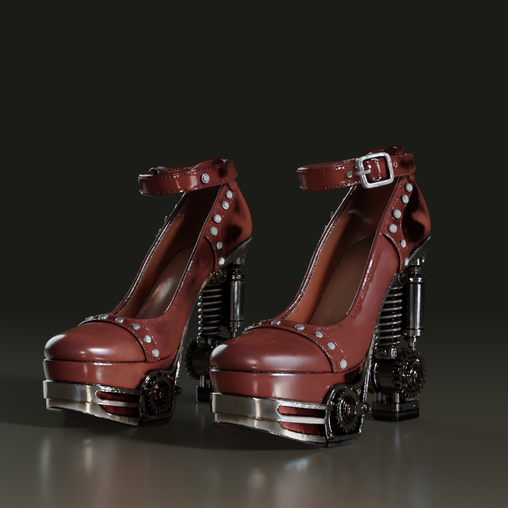 steampunk-studded-platform-high-heels-3d-asset