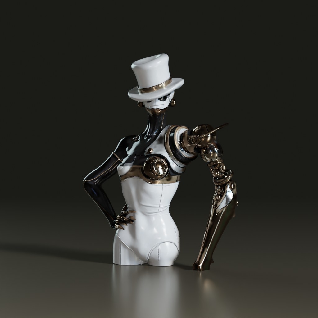 3D_Sculpture_Model_Steampunk_Female_Robot