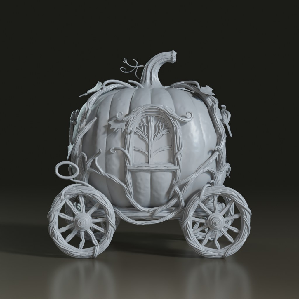 3D_Fantasy_Pumpkin_Carriage_Model_Sculpture