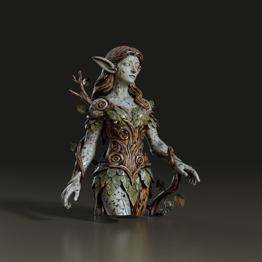 3D_Fantasy_Elf_Sculpture_Female_Figure_Model