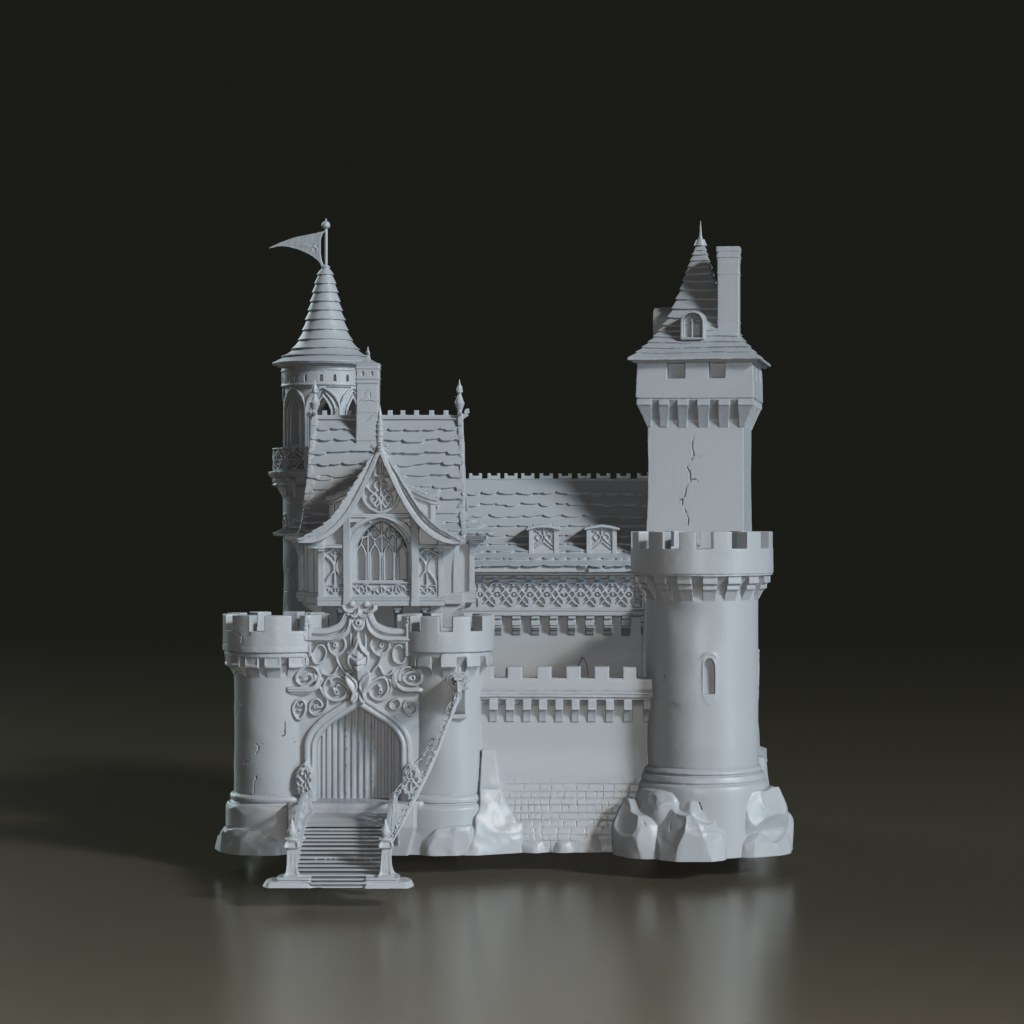 3D_Fantasy_Castle_Sculpture_Model_Tower