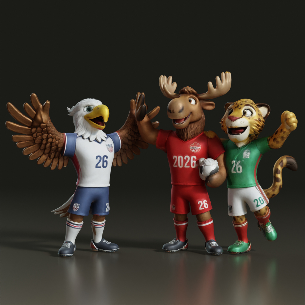 stylized-3d-north-american-soccer-mascot-trio