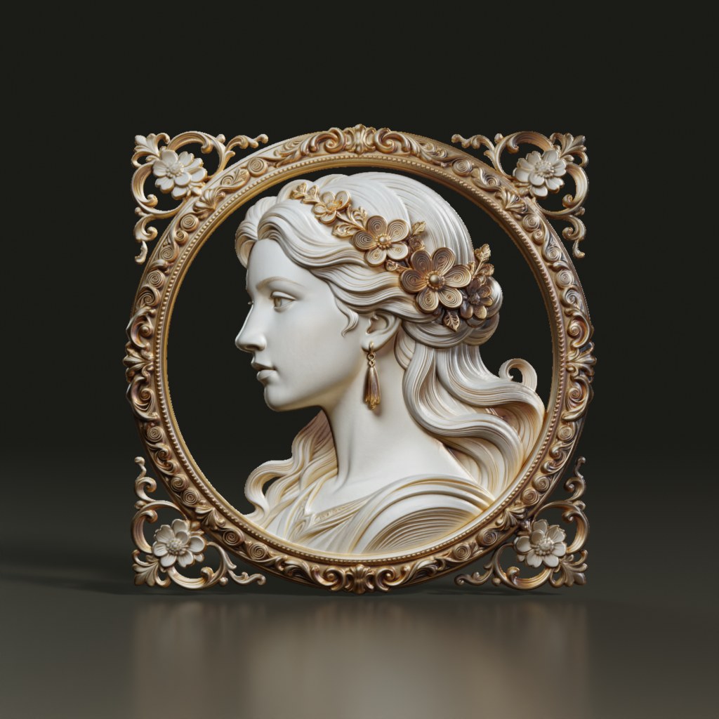 neoclassical-female-portrait-3d-bas-relief-asset
