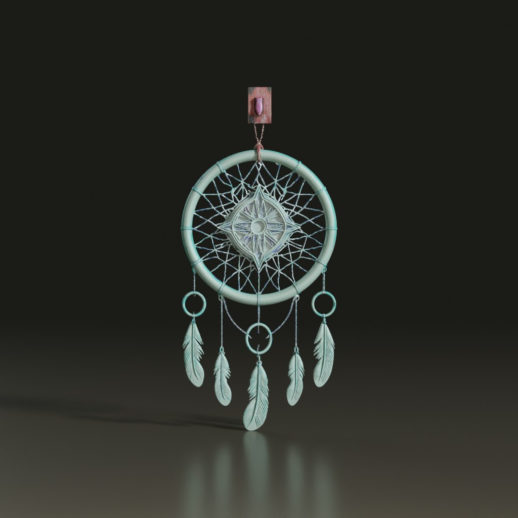 coastal-boho-compass-rose-dreamcatcher-3d-model