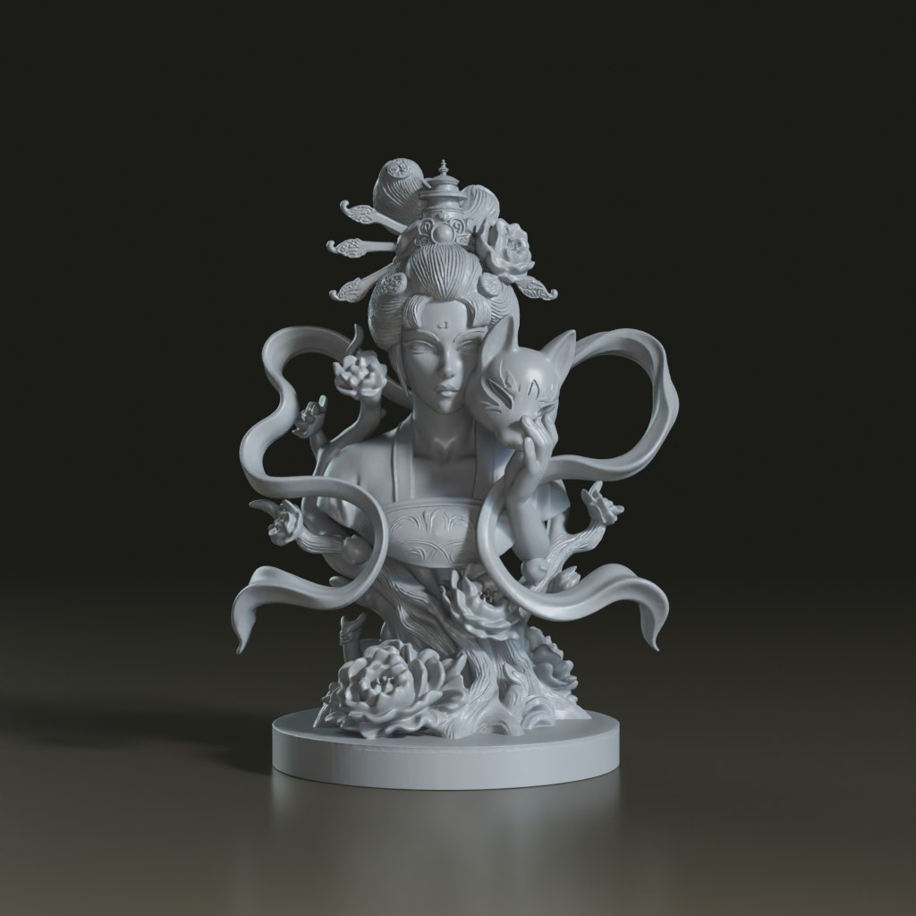 stylized-tang-dynasty-fox-spirit-maiden-bust