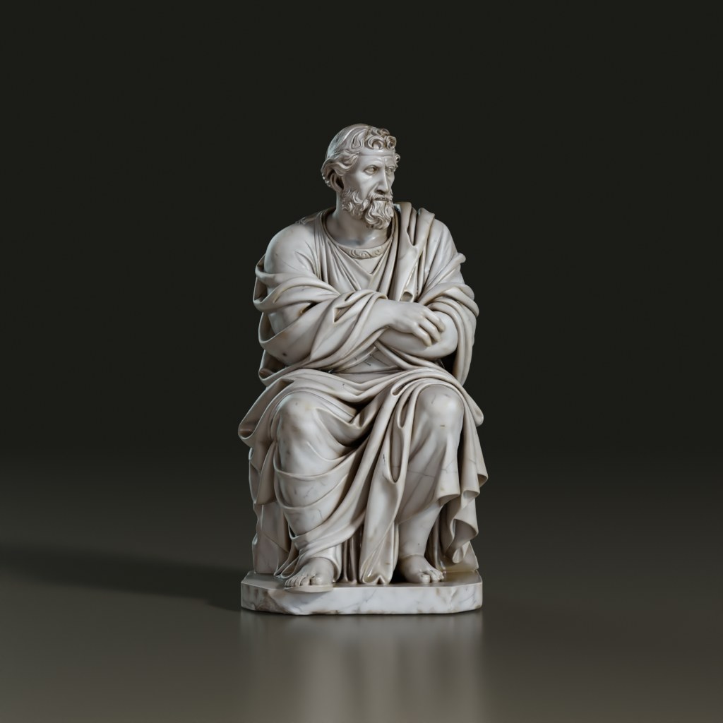 3D_Seated_Greek_Philosopher_Sculpture_Seated
