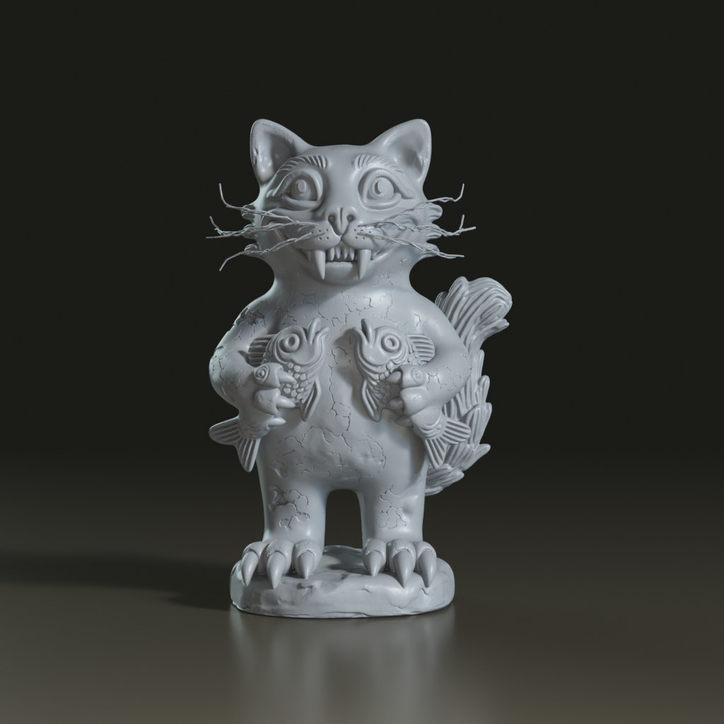 stylized-raku-ceramic-anthropomorphic-cat-3d-model