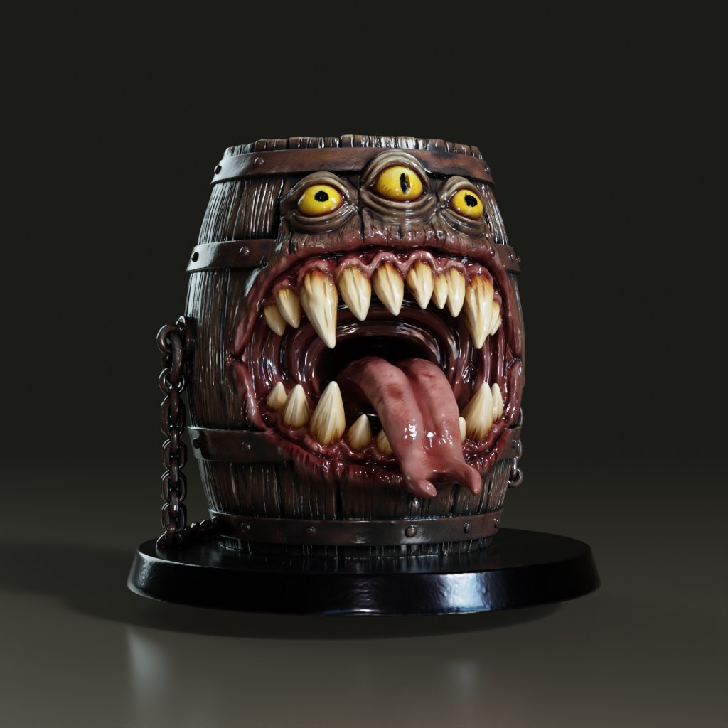 stylized-fantasy-barrel-mimic-3d-model