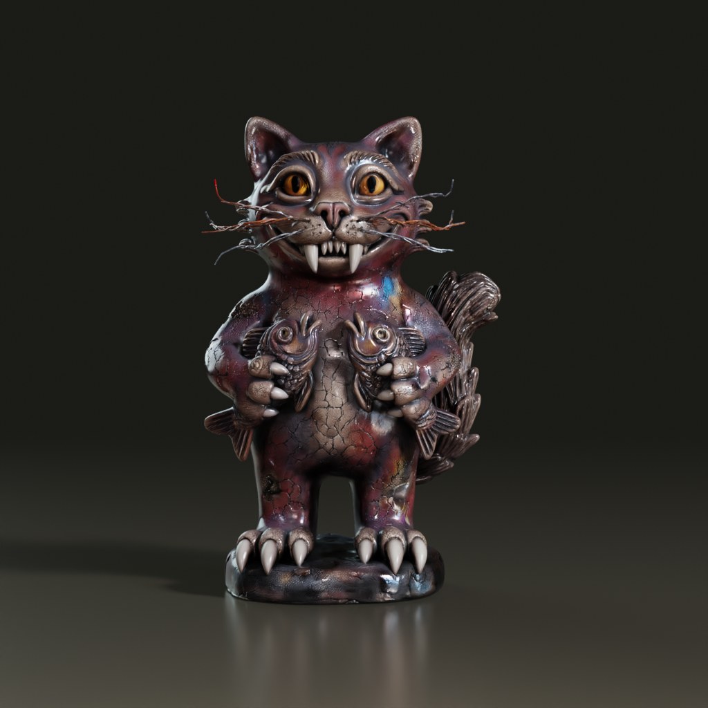 stylized-raku-ceramic-anthropomorphic-cat-3d-model