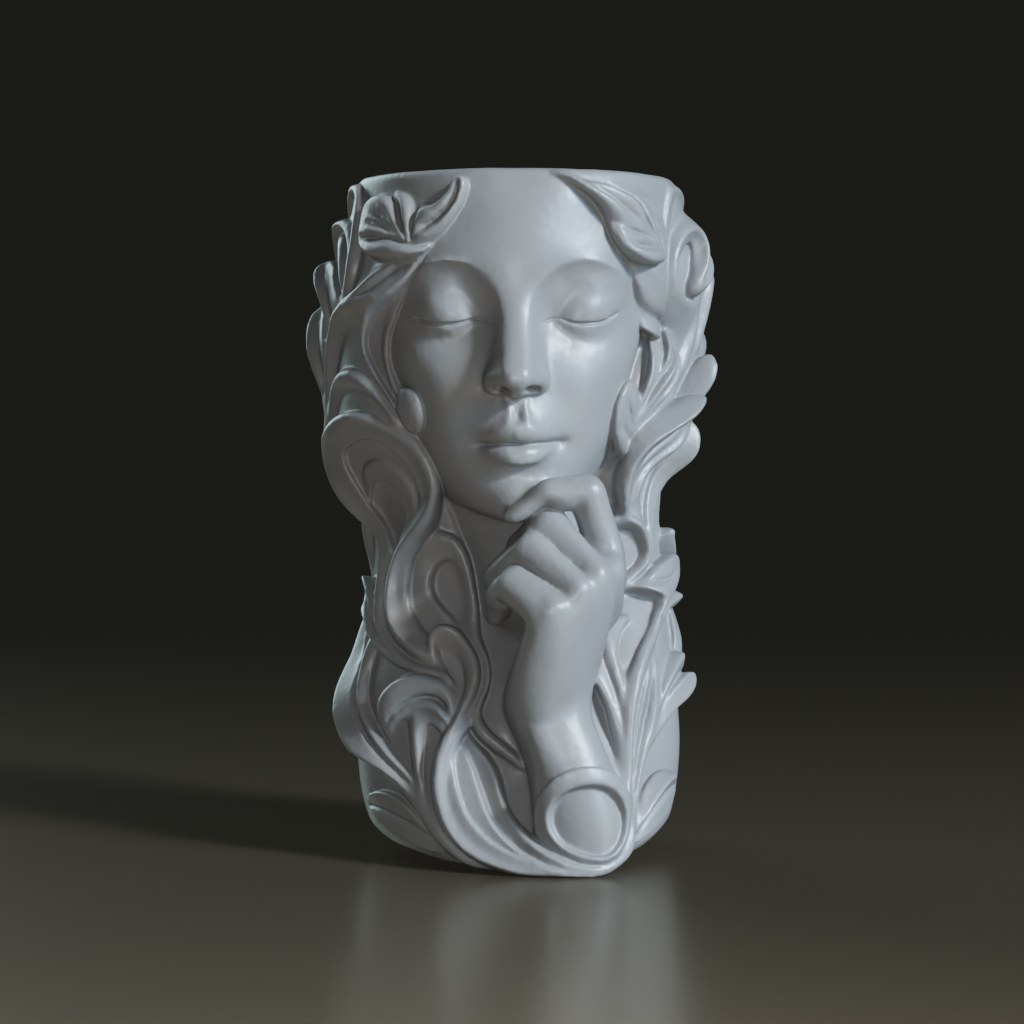 art-nouveau-stylized-female-face-ceramic-vase