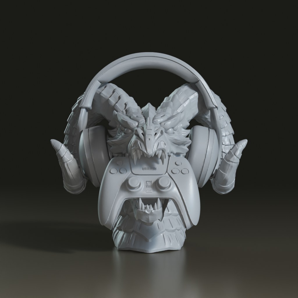 stylized-stone-dragon-headphone-controller-stand