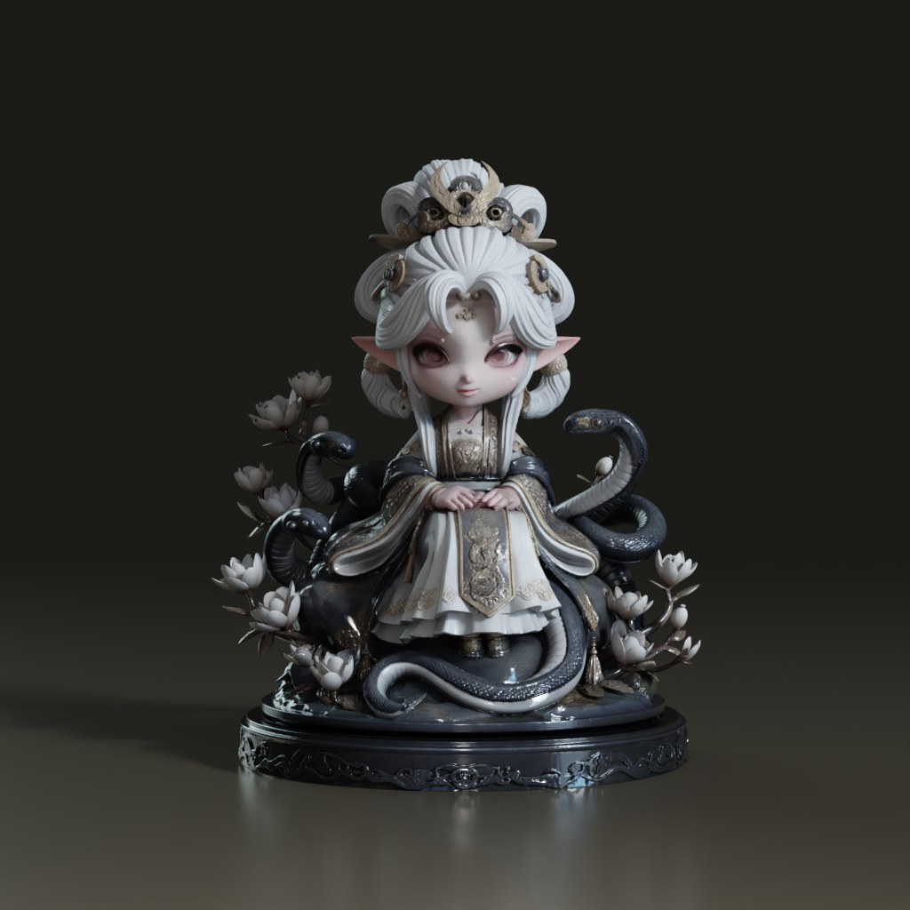 stylized-chibi-snake-elf-princess-3d-figurine